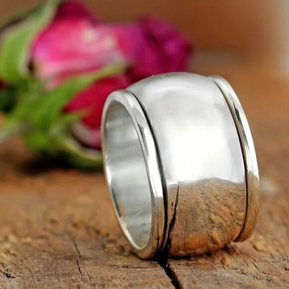 Boho Domed Ring with Bands Funky and Chunky #766 - Picture 1 of 5